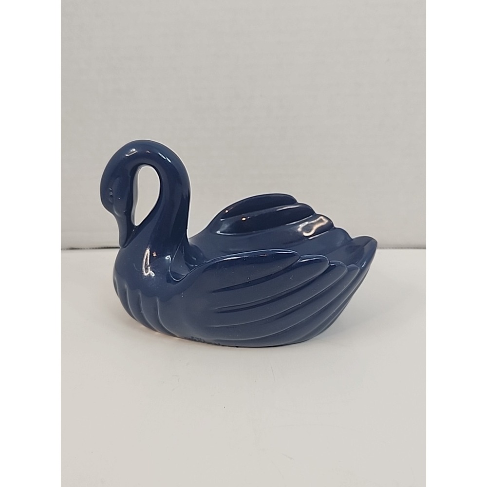 Vintage '94 Retro Acrylic Cobalt Blue Swan Shaped Soap Dish 5.5" X 2.75" X 3.75"